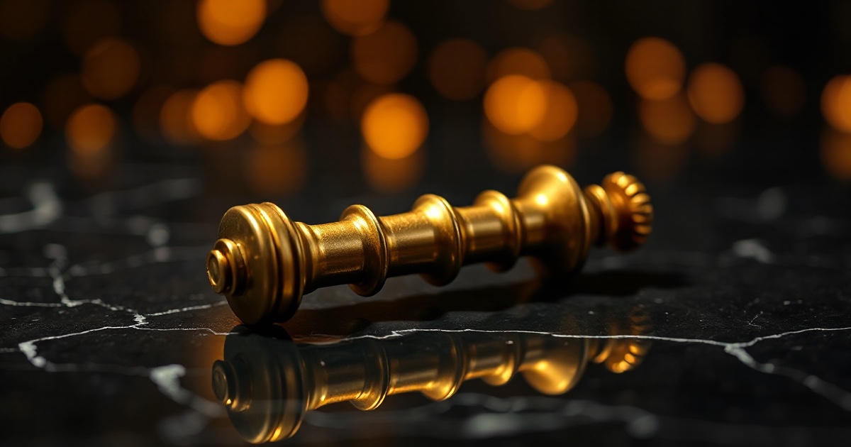 A toppled polished brass chess king piece lying on its side on a dark reflective black marble surface under dramatic warm amber and gold rim light with soft glowing bokeh, illustrating the June 22 2026 ThriveInMarkets evening review as Alphabet shares sank about 5.5 percent and shed roughly 269 billion dollars in market value after reports that two leading Google AI researchers including a Nobel laureate are leaving for rival labs, dragging the Nasdaq Composite down 1.32 percent to 26,166.60 and the S&P 500 down 0.37 percent to 7,472.79 even as the Dow Jones Industrial Average rose about 0.29 percent or 148 points on a rotation into value, while Micron closed at a record up about 6 percent on a multi-year memory supply deal with Anthropic, SpaceX tumbled 16.4 percent, Bitcoin held near 64,313 dollars, Ethereum firmed near 1,732 dollars, spot gold eased to about 4,190 dollars and WTI crude slid toward 74 dollars near a three-month low on US-Iran peace progress