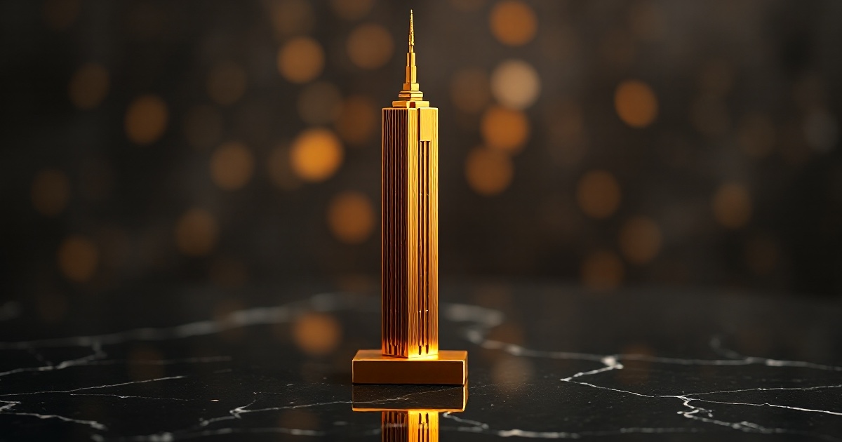 A single tall polished golden skyscraper tower rising on a dark reflective black marble surface under dramatic warm amber and gold rim light with soft glowing bokeh, symbolising the Monday June 29 2026 ThriveInMarkets evening review after a tech-led relief rally lifted Wall Street, with the Dow Jones Industrial Average closing above 52,000 for the first time on roughly a 0.6 percent gain and a record high, the Nasdaq Composite jumping about 2 percent toward 25,800 and the S&P 500 adding about 0.8 percent to near 7,414 as the reported US-Iran agreement to halt attacks held and Alphabet rose more than 4 percent on its first day in the blue-chip Dow, while WTI crude rebounded about 2.4 percent back above 70 dollars, gold eased about 1.3 percent to near 4,016 dollars as safe-haven demand cooled, and Bitcoin held the 60,000 dollar level near 60,331 dollars ahead of Thursday's pulled-forward June jobs report