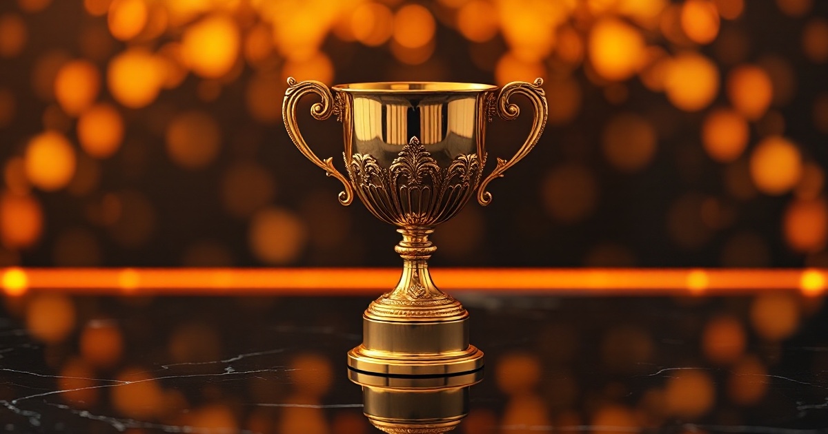 A single ornate polished golden trophy cup with two handles standing upright on a dark reflective black marble surface under dramatic amber and orange rim light with soft glowing golden bokeh behind it, symbolising the record-breaking session of Thursday July 30 2026 when Microsoft surged about 15.5 percent to roughly 451 dollars for its biggest one-day gain since 2008 and the largest single-day market-value increase of any company in history after Azure cloud revenue topped 100 billion dollars annually, powering a broad rebound that lifted the S&P 500 up 1.66 percent to 7,437.63, the Nasdaq Composite up 2.78 percent to 25,122.18 and the Dow Jones Industrial Average up 1.19 percent to 52,208.06 the day after a hawkish Fed hold, helped by a cooler June PCE inflation print, with Bitcoin near 64,772 dollars, Ether near 1,921 dollars, gold near 4,115 dollars and WTI crude near 84.18 dollars, ahead of Amazon and Apple earnings after the bell