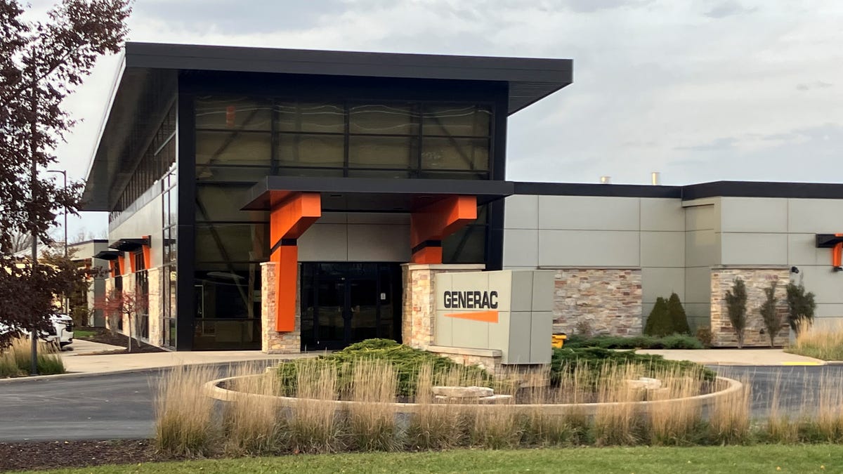 Generac headquarters in Waukesha with the GENERAC sign at the entrance, used as the ThriveInMarkets evening-review hero for Thursday September 17 2026, when Generac jumped about 18 percent after a long-term Amazon data-center generator agreement with 2.4 billion dollars of initial deliveries, the S&P 500 closed 7,637.76, and West Texas Intermediate settled 101.91 dollars
