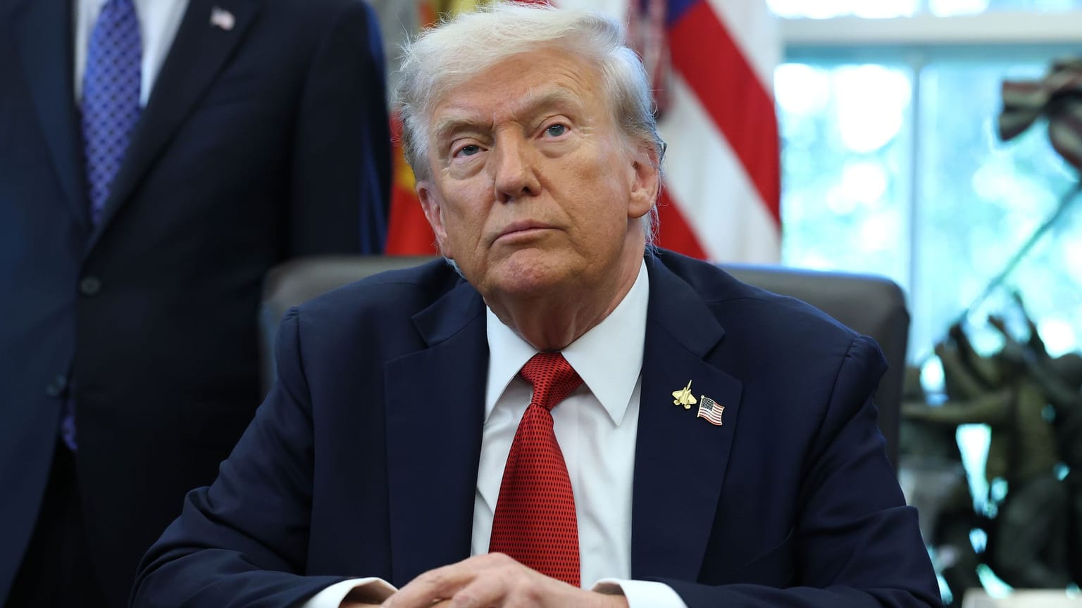 Photograph of US President Donald Trump speaking in the Oval Office on May 24 2026 as the White House confirms it is closing in on a 60-day ceasefire and Strait of Hormuz reopening framework with the Islamic Republic of Iran, the centerpiece of the ThriveInMarkets Monday May 25 2026 morning analysis covering Trump's Sunday Truth Social declaration that the agreement is largely negotiated and will be announced soon with Iran agreeing in principle to dispose of its enriched uranium stockpile and reopen the Strait of Hormuz that has been effectively blockaded since the February 28 2026 air war, alongside the immediate market reaction with WTI crude front-month tanking 5.87 percent to 90.93 dollars per barrel in early Asia trade from Friday's 96.60 close, Brent crude dropping 5.58 percent to 97.76 dollars, Japan's Nikkei 225 index breaching 65,000 for the first time ever on an intraday basis with a 1,914.93-point or 3.02 percent surge to a record 65,254 close led by SoftBank Group and semiconductor heavyweights Kioxia Holdings that climbed 5.94 percent to 60,810 yen on the Philadelphia Semiconductor Index leading Wall Street, ES June futures up 0.7 percent and Nasdaq futures up 1.2 percent on the Sunday electronic session, Bitcoin holding near 77,200 dollars on TradingView, Ethereum 2,110 dollars, gold spot 4,560 dollars up 1.4 percent, with the US cash equity and bond markets shut for Memorial Day and only the Friday May 22 close of 7,473.47 on the S&P 500 standing as the most recent stateside reference print