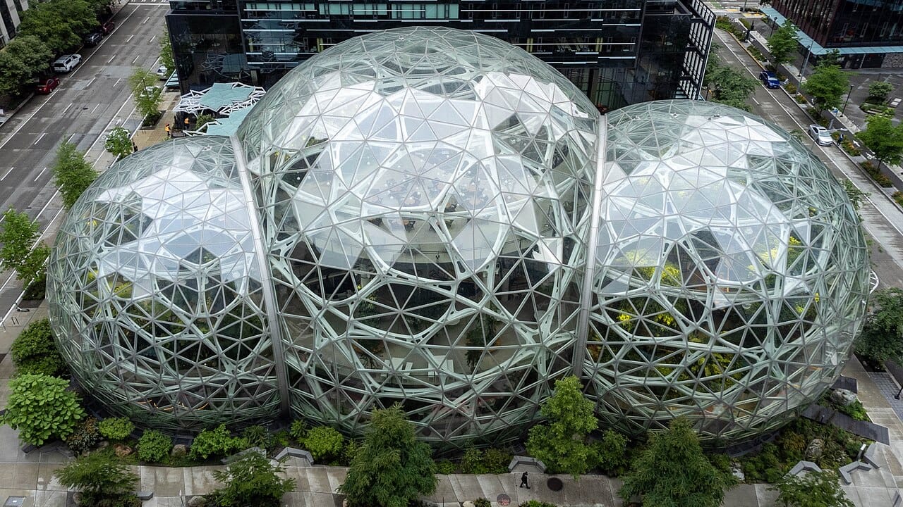 The Amazon Spheres in Seattle, morning analysis for Oct 30 2026