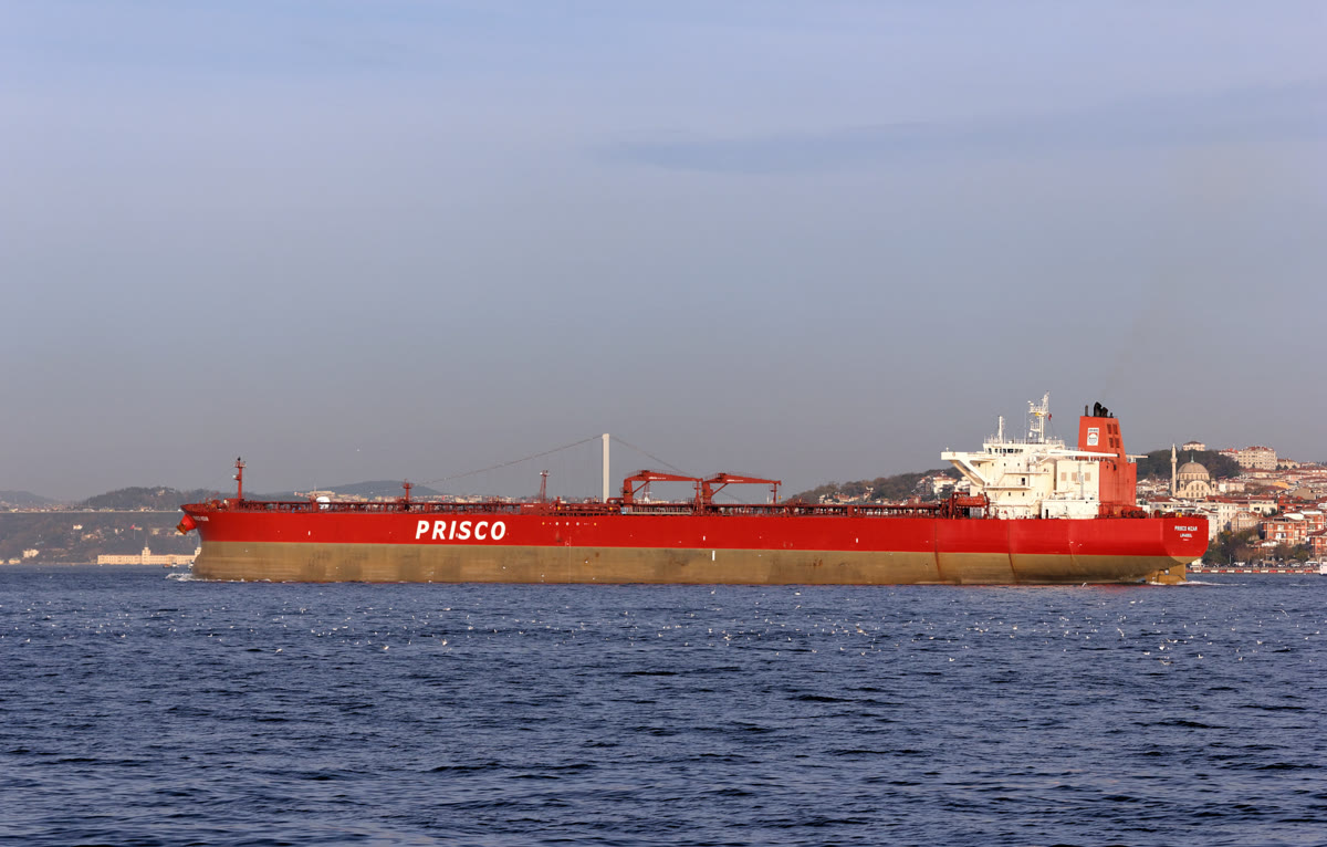 Oil tanker Hormuz blockade IRGC USDT crypto toll interception April 13 2026