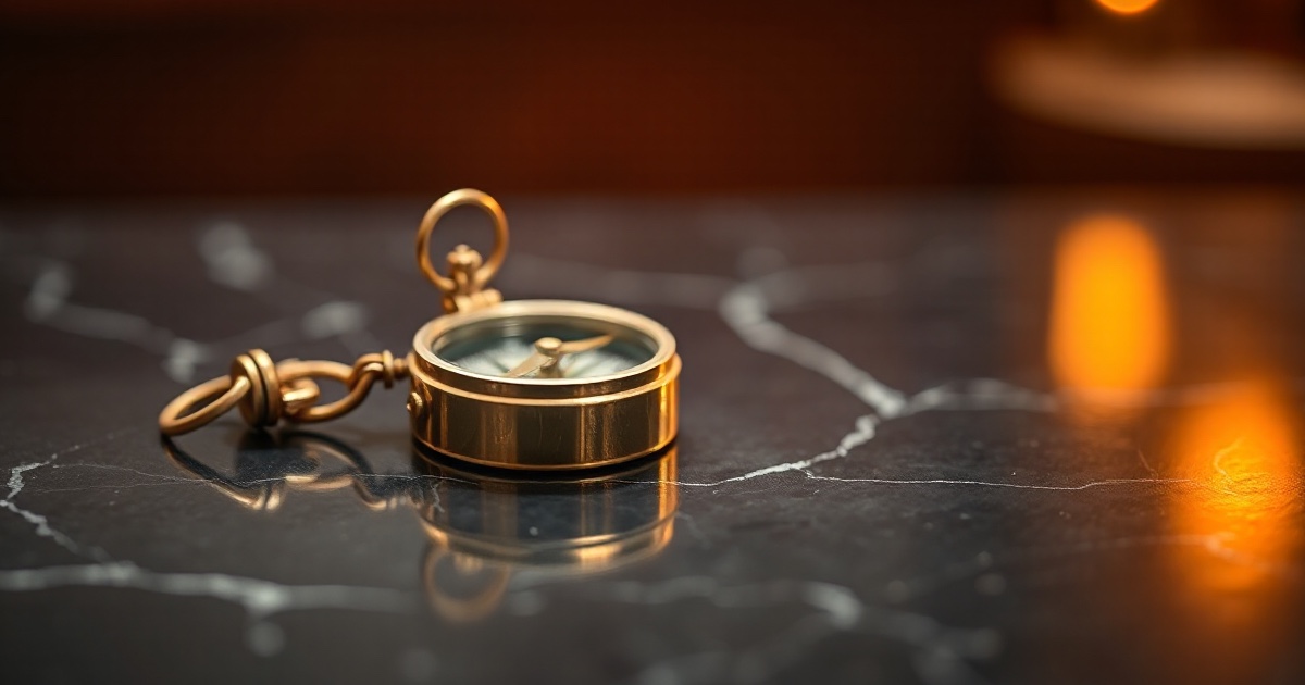 A polished brass nautical compass on a dark reflective black marble surface with its needle pointing forward under dramatic warm amber and gold rim light with soft glowing bokeh, illustrating the ThriveInMarkets preview of the holiday-shortened trading week of June 29 to July 3 2026, when the June US Employment Situation report is pulled forward to Thursday July 2 because July 3 is the observed Independence Day market close, the first jobs report since Chair Warsh's hawkish June 17 FOMC stripped the cutting bias and left markets pricing zero 2026 rate cuts and the first major labor read since core PCE held at 3.4 percent in May, with China PMIs Tuesday and Wednesday, the Eurozone flash HICP and ISM Manufacturing and ADP on Wednesday July 1, Constellation Brands and Greenbrier earnings, Binance halting EU services from July 1 after failing to secure a MiCA license, more than 735 million dollars of token unlocks led by MegaETH and Humanity, Bitcoin trading near 59,500 dollars in extreme fear and the S&P 500 closing Friday at 7,354.02