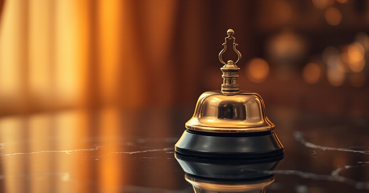 A polished brass ringing desk bell on a dark reflective black marble surface under warm amber and gold rim light with soft glowing golden bokeh behind it, used in the ThriveInMarkets week-ahead preview for the trading week of July 20 to 24 2026, when the heaviest stretch of second-quarter earnings season collides with the European Central Bank rate decision and the July flash purchasing managers indexes while the Federal Reserve sits in its pre-meeting blackout ahead of the July 28-29 FOMC, headlined by Alphabet and Tesla reporting within minutes of each other after Wednesday's close as the first two Magnificent Seven names of the quarter, General Motors, Coca-Cola and IBM on Tuesday, AT&T on Wednesday, the ECB expected to hold its deposit rate at 2.25 percent on Thursday alongside US weekly jobless claims and Intel's earnings, and eurozone, UK and US flash PMIs plus US new home sales on Friday, with Bitcoin holding near 64,155 dollars and the S&P 500 reopening after a Friday close of 7,457.69