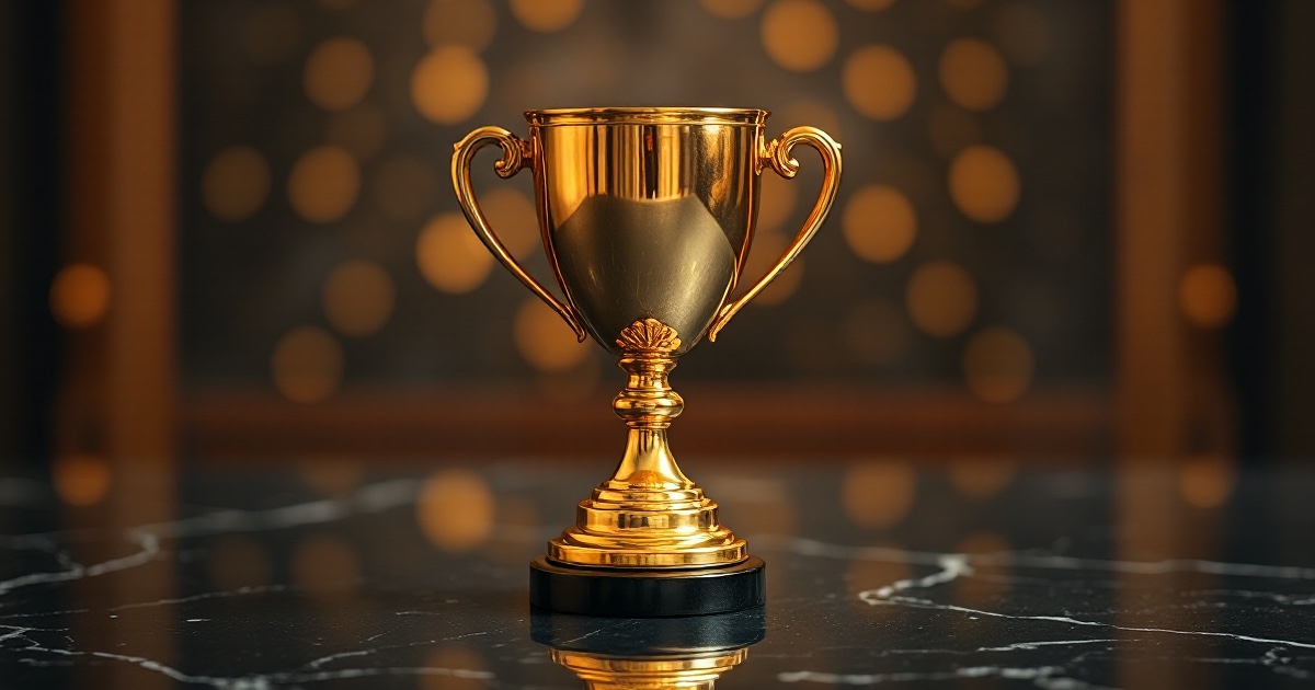 A gleaming golden trophy cup standing on a dark reflective marble surface under warm amber light, symbolizing the week of June 8 to 14 2026 when US equities ground back to fresh record highs with the S&P 500 closing Friday June 12 at 7,431.46, the Dow at 51,202.26 and the Nasdaq at 25,888.84, while WTI crude oil drained its war premium to settle near 84.88 dollars down about 8 percent on the week on hopes of a US-Iran peace framework reopening the Strait of Hormuz, SpaceX completed the largest initial public offering in history closing up 19 percent at 160.95 dollars, hot May inflation at 4.2 percent killed Federal Reserve rate-cut bets, and bitcoin steadied near 64,000 dollars while ether held near 1,677 dollars and gold slipped to about 4,200 dollars