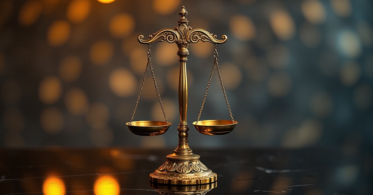 A single ornate golden balance scale with two hanging pans in equilibrium standing on a dark reflective black marble surface under dramatic warm amber and gold rim light with soft glowing bokeh, symbolising the finely balanced nine-to-eight split revealed in the June FOMC minutes released July 8 2026 as Federal Reserve officials weighed the case for a further rate hike against easing labor-market risks while Chair Kevin Warsh withheld his own projection, for the ThriveInMarkets weekend recap.